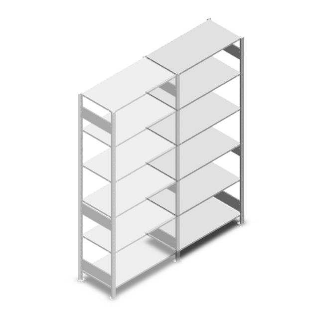Fachbodenregal Heavy Duty 2500x1000x500 mm (HxBxT) 6 Ebenen 250 kg Anbauregal