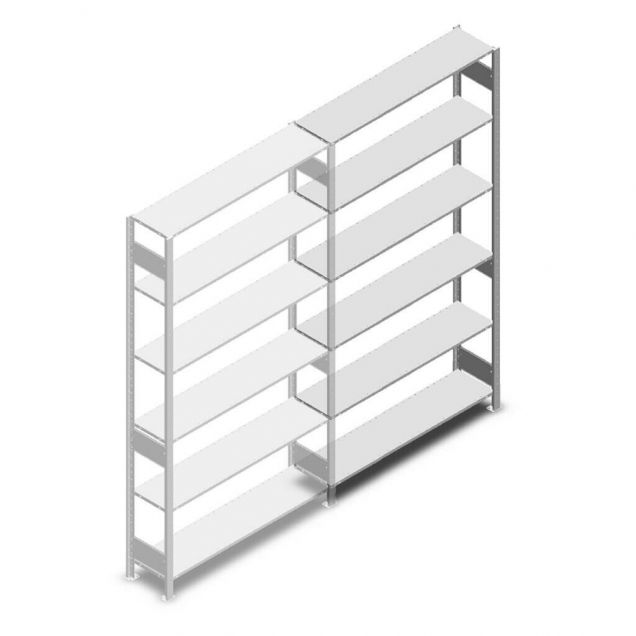 Fachbodenregal Heavy Duty 2500x1300x300 mm (hxbxt) 6 Ebenen 150 kg Anbauregal
