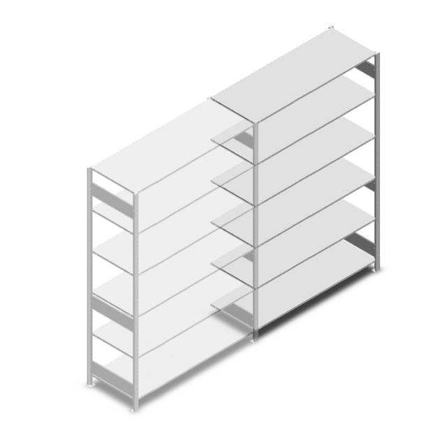 Fachbodenregal Heavy Duty 2500x1300x600 mm (HxBxT) 6 Ebenen 150 kg Anbauregal