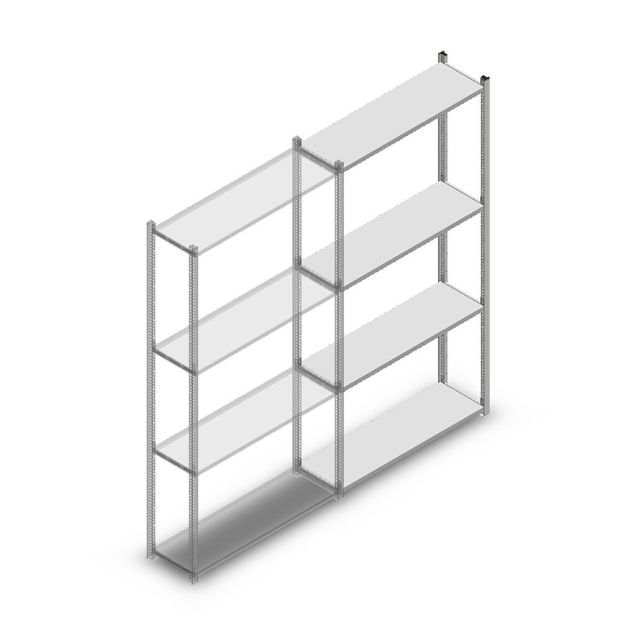 Fachbodenregal Light Duty 2000x1000x300 mm (HxBxT) 4 Ebenen Anbauregal