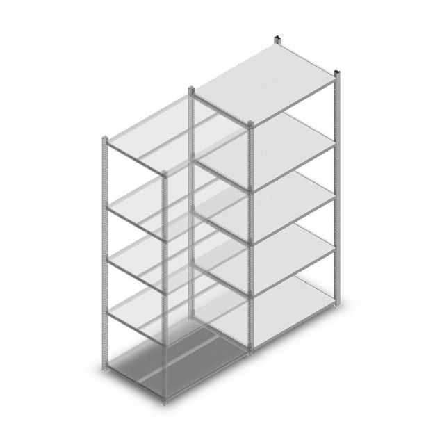 Fachbodenregal Light Duty 2000x850x600 mm (hxbxt) 5 Ebenen Anbauregal