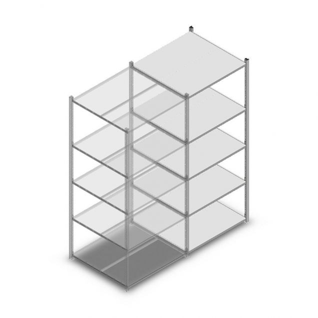 Fachbodenregal Light Duty 2000x850x800 mm (hxbxt) 5 Ebenen Anbauregal