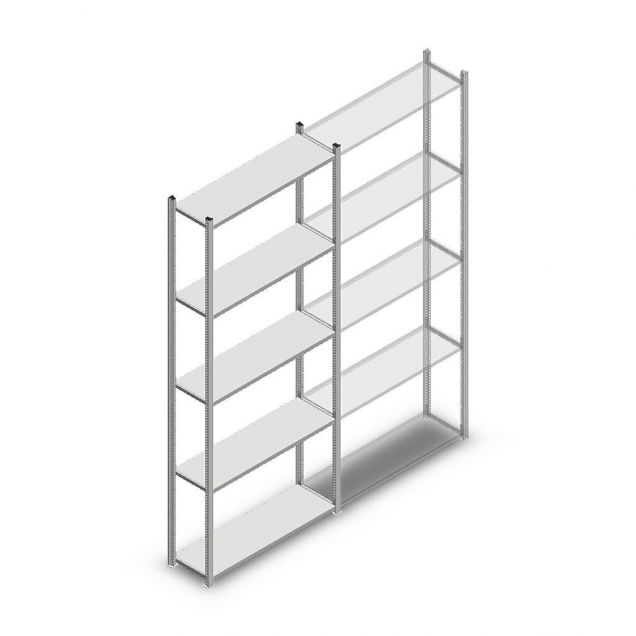 Fachbodenregal Light Duty 2500x1000x300 mm (hxbxt) 5 Ebenen Anfangsregal