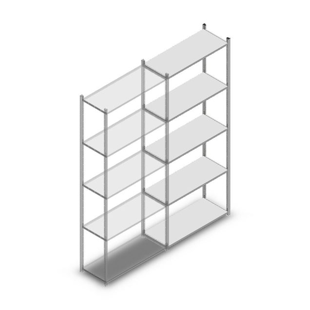 Fachbodenregal Light Duty 2500x1000x400 mm (HxBxT) 5 Ebenen Anbauregal