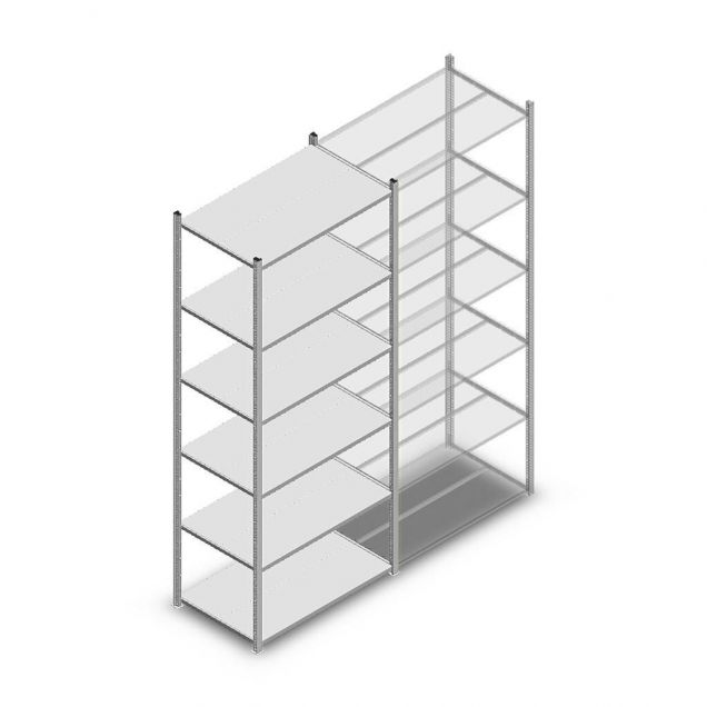 Fachbodenregal Light Duty 2500x1000x600 mm (hxbxt) 6 Ebenen Anfangsregal