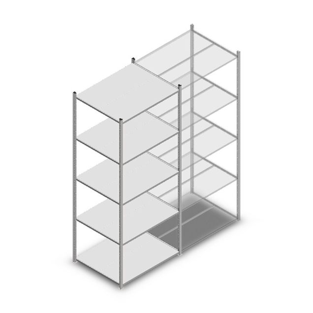 Fachbodenregal Light Duty 2500x1000x800 mm (HxBxT) 5 Ebenen Grundregal