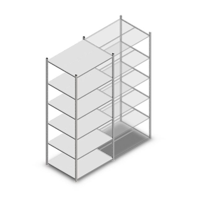 Fachbodenregal Light Duty 2500x1000x800 mm (HxBxT) 6 Ebenen Grundregal