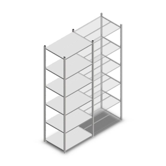 Fachbodenregal Light Duty 2500x850x600 mm (HxBxT) 6 Ebenen Grundregal