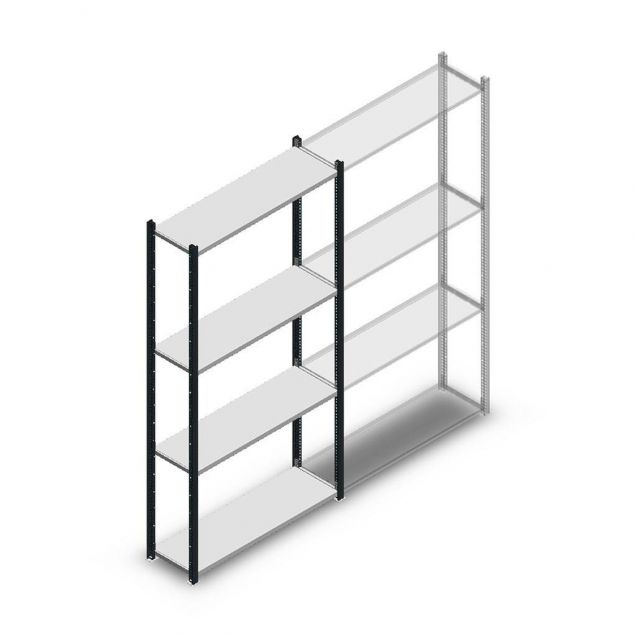 Fachbodenregal Medium Duty 2000x1000x300 mm (hxbxt) 4 Ebenen anthrazit Anfangsregal