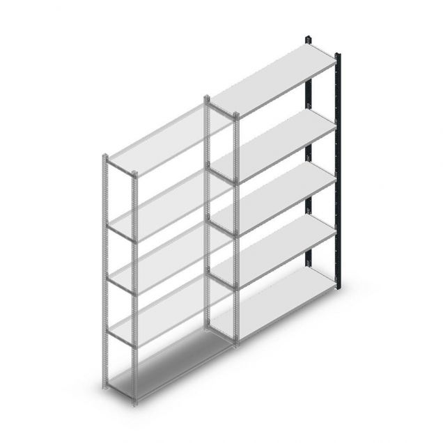 Fachbodenregal Medium Duty 2000x1000x300 mm (hxbxt) 5 Ebenen anthrazit Anbauregal
