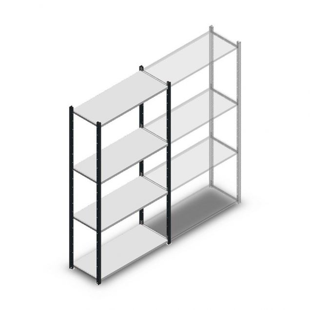 Fachbodenregal Medium Duty 2000x1000x400 mm (hxbxt) 4 Ebenen anthrazit Anfangsregal