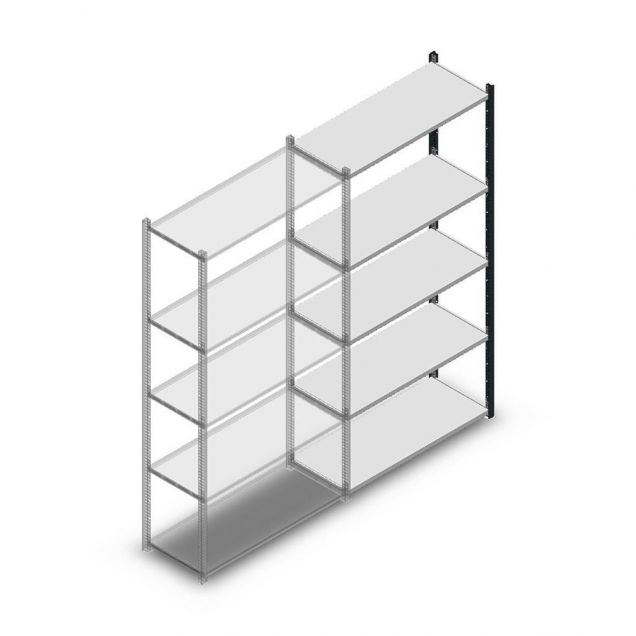 Medium Duty Fachbodenregal 2000x1000x400 mm (hxbxt) 5 Ebenen anthrazit Anbauregal
