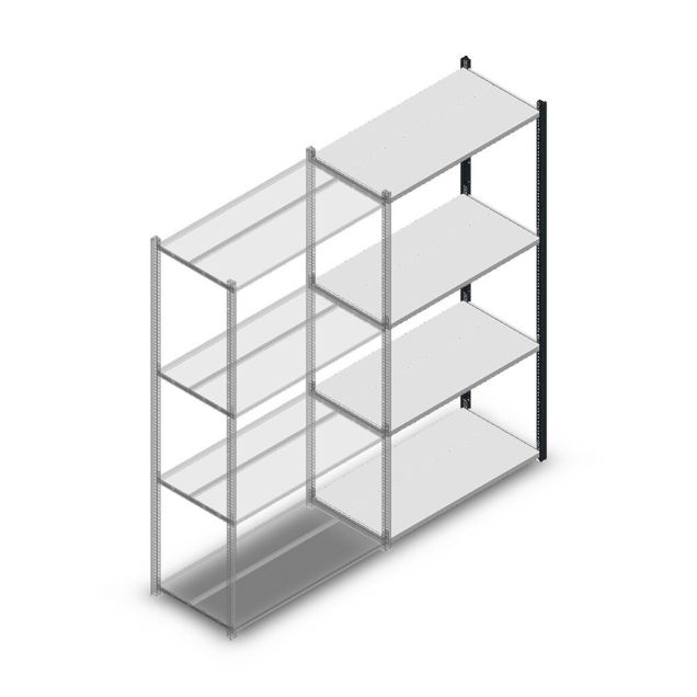 Fachbodenregal Medium Duty 2000x1000x500 mm (HxBxT) 4 Ebenen anthrazit Anbauregal
