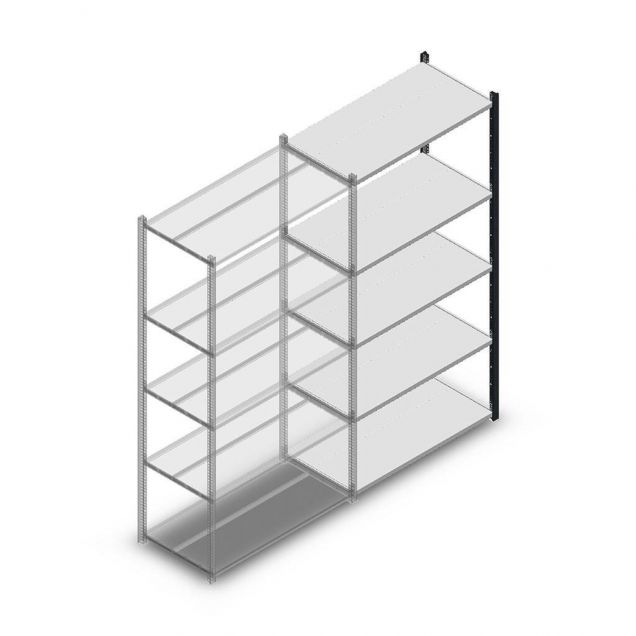 Fachbodenregal Medium Duty 2000x1000x500 mm (hxbxt) 5 Ebenen anthrazit Anbauregal