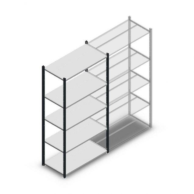 Fachbodenregal Medium Duty 2000x1000x500 mm (hxbxt) 5 Ebenen anthrazit Anfangsregal