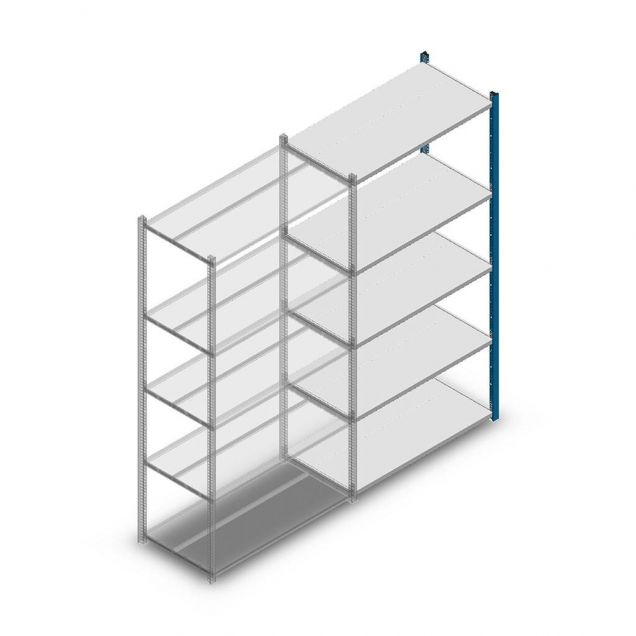 Fachbodenregal Medium Duty 2000x1000x500 mm (hxbxt) 5 Ebenen blau Anbauregal