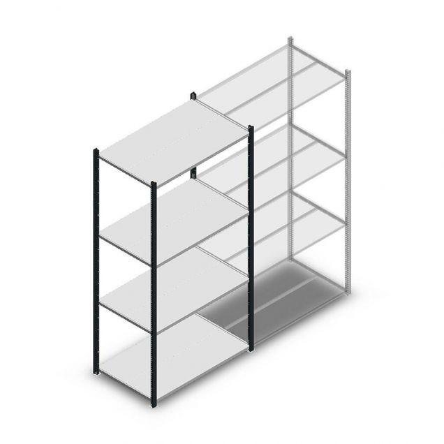 Fachbodenregal Medium Duty 2000x1000x600 mm (hxbxt) 4 Ebenen anthrazit Anfangsregal