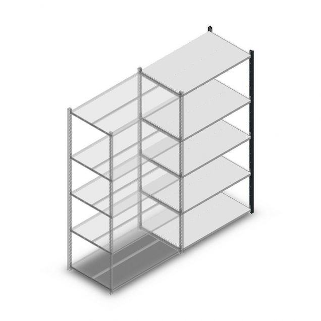 Fachbodenregal Medium Duty 2000x1000x600 mm (hxbxt) 5 Ebenen anthrazit Anbauregal