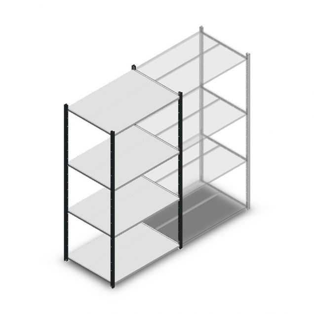 Fachbodenregal Medium Duty 2000x1000x700 mm (hxbxt) 4 Ebenen anthrazit Anfangsregal