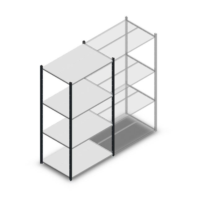 Fachbodenregal Medium Duty 2000x1000x700 mm (hxbxt) 4 Ebenen anthrazit Anfangsregal