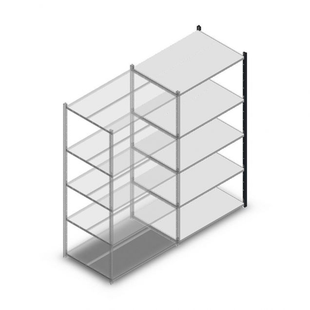 Fachbodenregal Medium Duty 2000x1000x700 mm (hxbxt) 5 Ebenen anthrazit Anbauregal