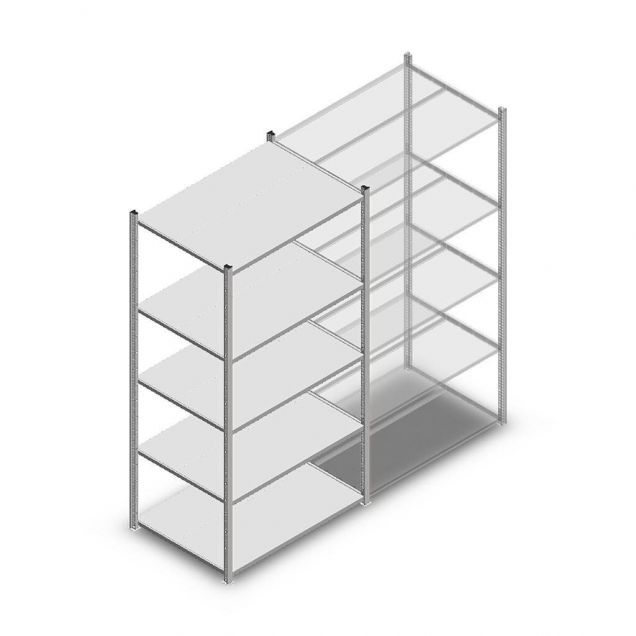 Fachbodenregal Medium Duty 2000x1000x700 mm (hxbxt) 5 Ebenen verzinkt Anfangsregal