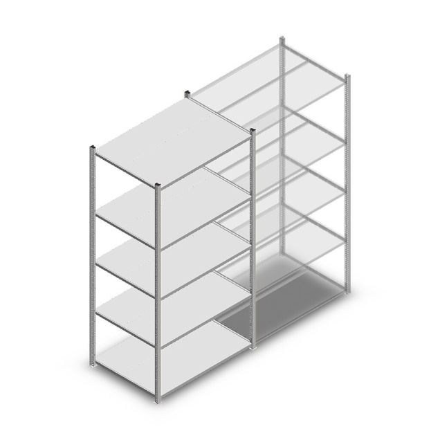 Fachbodenregal Medium Duty 2000x1000x700 mm (hxbxt) 5 Ebenen verzinkt Anfangsregal