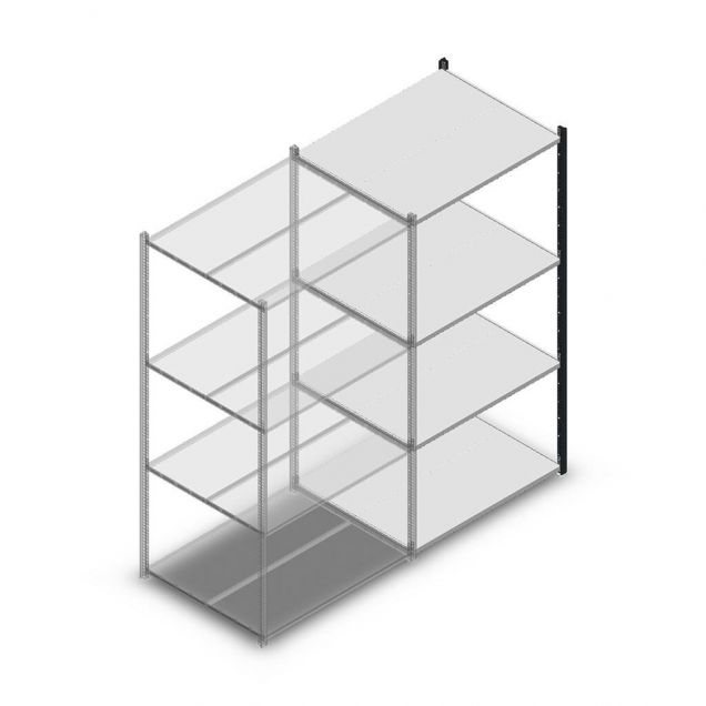 Fachbodenregal Medium Duty 2000x1000x800 mm (hxbxt) 4 Ebenen anthrazit Anbauregal