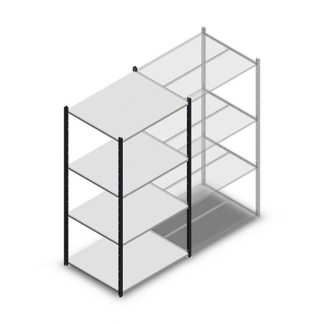 Medium Duty Fachbodenregal 2000x1000x800 mm (hxbxt) 4 Ebenen anthrazit Anfangsregal