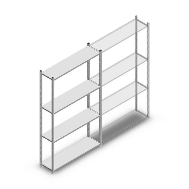 Fachbodenregal Medium Duty 2000x1150x300 mm (hxbxt) 4 Ebenen verzinkt Anfangsregal