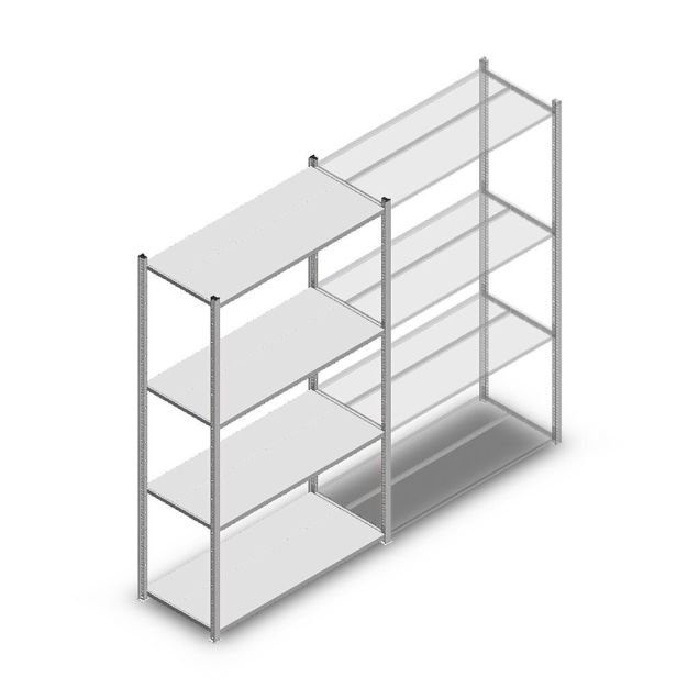 Fachbodenregal Medium Duty 2000x1150x500 mm (hxbxt) 4 Ebenen verzinkt Anfangsregal