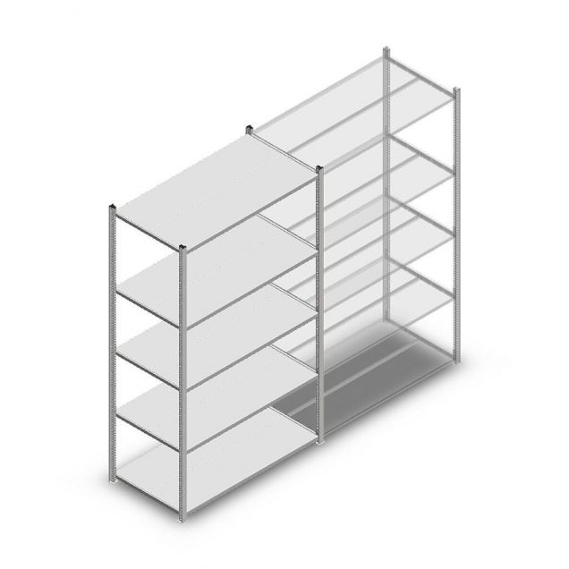 Fachbodenregal Medium Duty 2000x1150x600 mm (hxbxt) 5 Ebenen verzinkt Anfangsregal