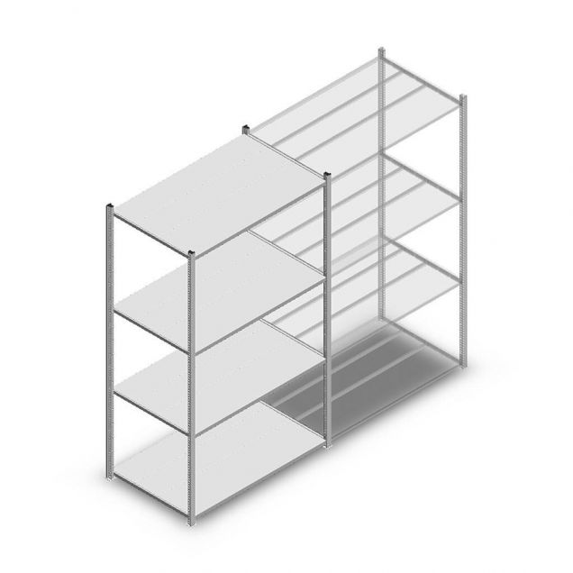 Fachbodenregal Medium Duty 2000x1150x700 mm (hxbxt) 4 Ebenen verzinkt Anfangsregal