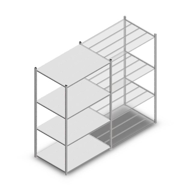 Medium Duty Fachbodenregal 2000x1150x800 mm (hxbxt) 4 Ebenen verzinkt Anfangsregal
