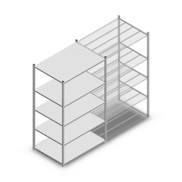 Fachbodenregal Medium Duty 2000x1150x800 mm (hxbxt) 5 Ebenen verzinkt Anfangsregal