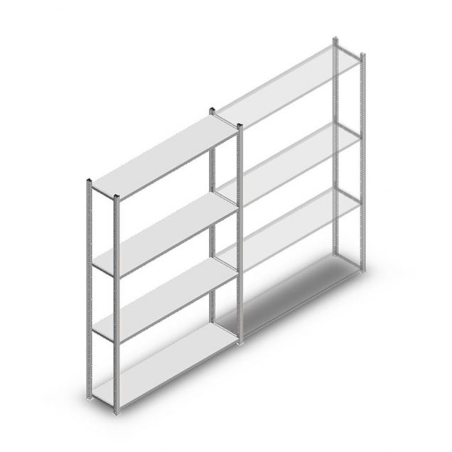 Fachbodenregal Medium Duty 2000x1300x400 mm (hxbxt) 4 Ebenen verzinkt Anfangsregal