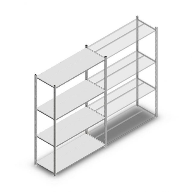 Fachbodenregal Medium Duty 2000x1300x500 mm (hxbxt) 4 Ebenen verzinkt Anfangsregal