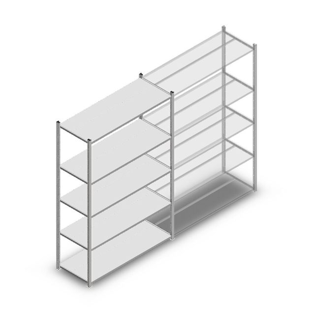 Fachbodenregal Medium Duty 2000x1300x500 mm (hxbxt) 5 Ebenen verzinkt Anfangsregal