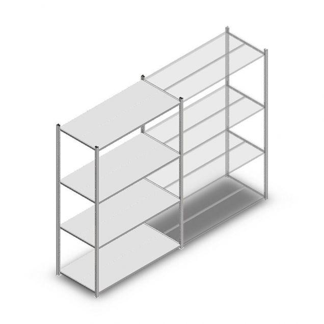 Fachbodenregal Medium Duty 2000x1300x600 mm (hxbxt) 4 Ebenen verzinkt Anfangsregal