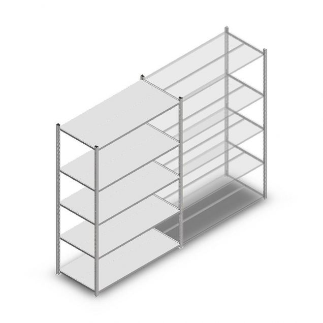 Fachbodenregal Medium Duty 2000x1300x600 mm (hxbxt) 5 Ebenen verzinkt Anfangsregal