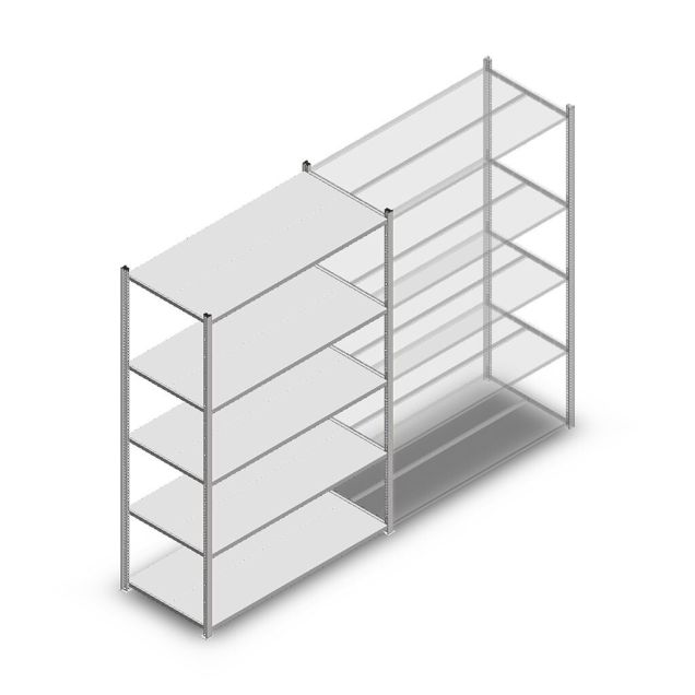 Fachbodenregal Medium Duty 2000x1300x600 mm (hxbxt) 5 Ebenen verzinkt Anfangsregal
