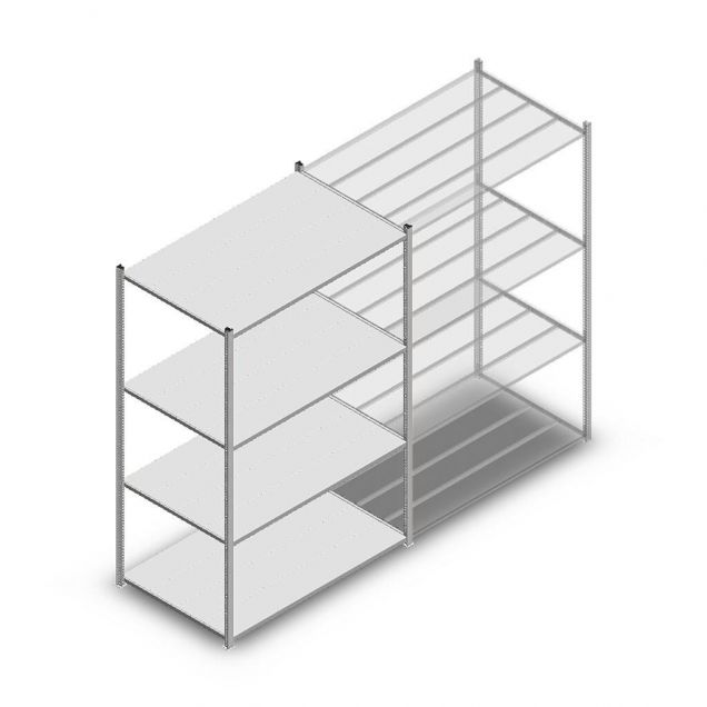 Fachbodenregal Medium Duty 2000x1300x800 mm (hxbxt) 4 Ebenen verzinkt Anfangsregal