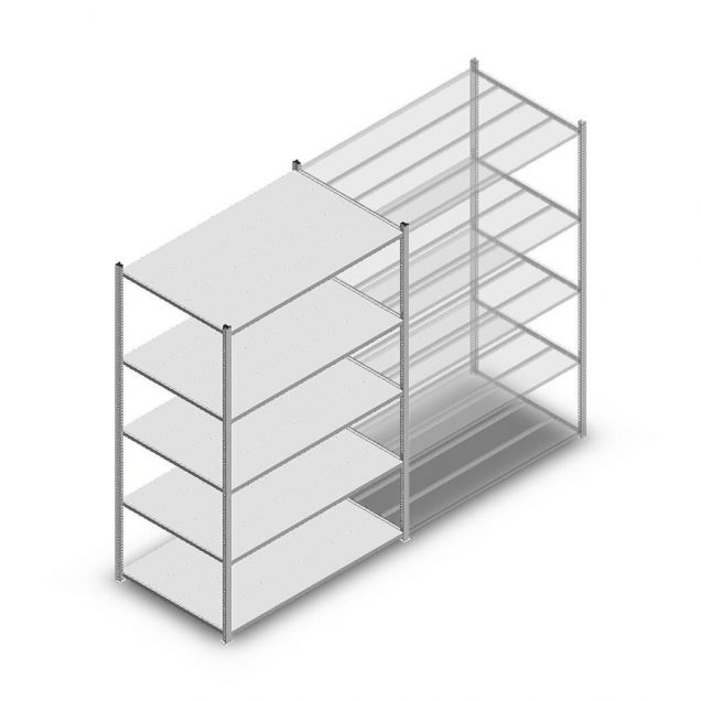 Fachbodenregal Medium Duty 2000x1300x800 mm (hxbxt) 5 Ebenen verzinkt Anfangsregal
