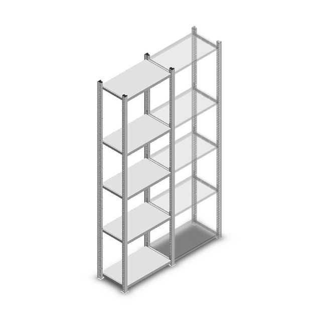 Fachbodenregal Medium Duty 2000x550x300 mm (hxbxt) 5 Ebenen verzinkt Anfangsregal