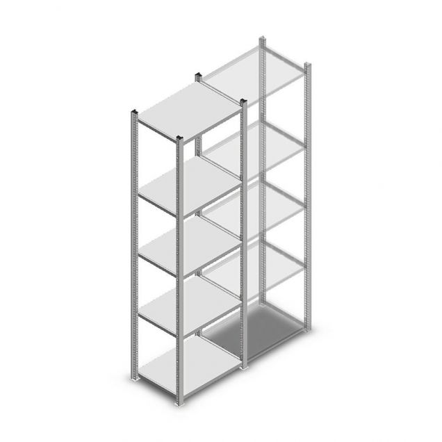 Medium Duty Fachbodenregal 2000x550x400 mm (hxbxt) 5 Ebenen verzinkt Anfangsregal