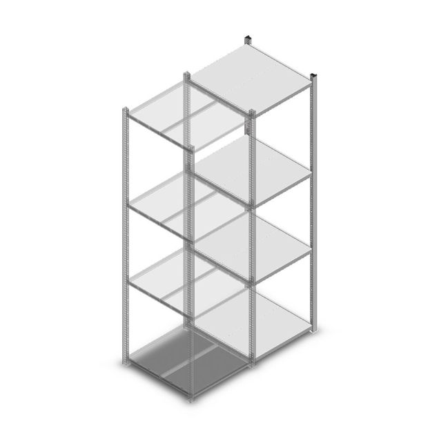 Fachbodenregal Medium Duty 2000x550x600 mm (HxBxT) 4 Ebenen verzinkt Anbauregal