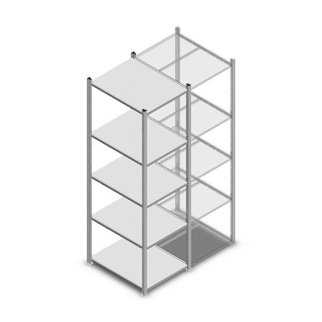 Fachbodenregal Medium Duty 2000x550x700 mm (hxbxt) 5 Ebenen verzinkt Anfangsregal