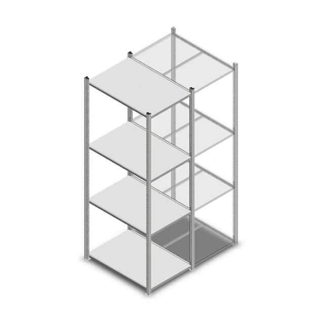 Fachbodenregal Medium Duty 2000x550x800 mm (hxbxt) 4 Ebenen verzinkt Anfangsregal