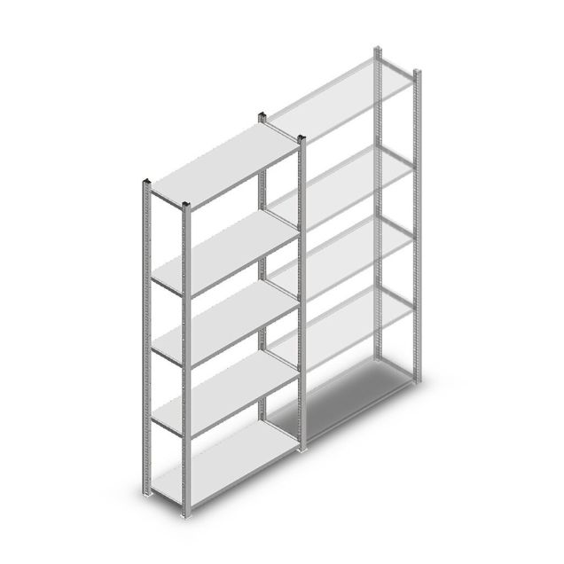 Fachbodenregal Medium Duty 2000x850x300 mm (hxbxt) 5 Ebenen verzinkt Anfangsregal