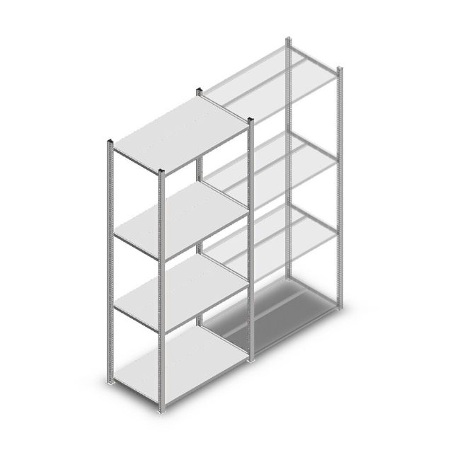 Fachbodenregal Medium Duty 2000x850x500 mm (hxbxt) 4 Ebenen verzinkt Anfangsregal